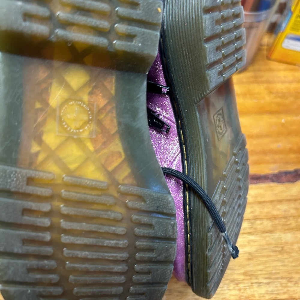 Dr. Martens Kids Sparkle Purple Lace-Up Boots - Picture 5 of 10